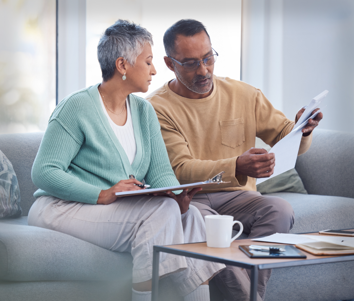 Senior Couple Checking Financial Documents